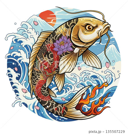 刺青を描いた錦鯉 刺青を描いた錦鯉 135507229