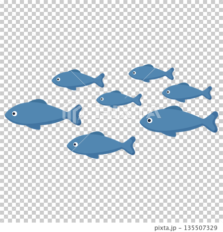 Blue Fish School Marine Life Vector Illustration Blue Fish School Marine Life Vector Illustration 135507329