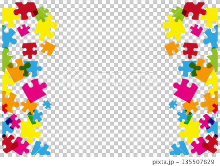 Colorful jigsaw puzzle frame background material Colorful jigsaw puzzle frame background material 135507829