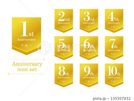 アニバーサリーアイコンセット アニバーサリーアイコンセット 135507832