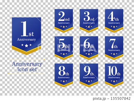 Anniversary Icon Set 135507842