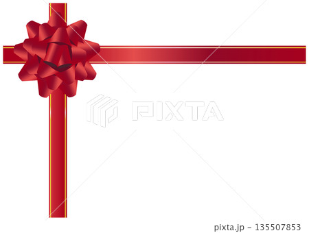 赤色スターリボンの背景素材 135507853