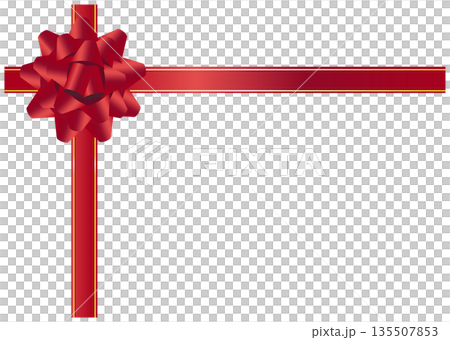 赤色スターリボンの背景素材 135507853