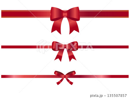 高級感のある赤色リボンのセット 135507857
