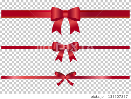 高級感のある赤色リボンのセット 135507857