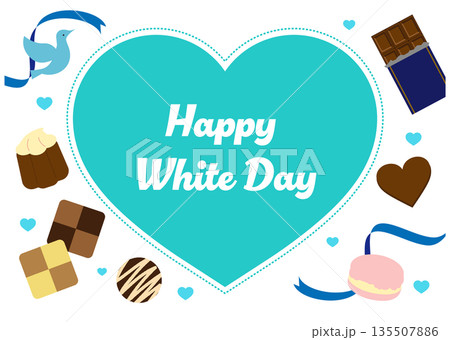 かわいいホワイトデーフレーム 135507886
