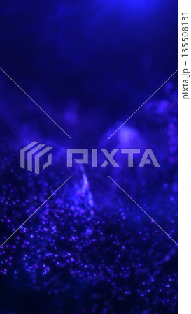 Deep blue cosmic particle field with glowing dots and atmospheric depth, forming an abstract space background with calm futuristic energy 135508131