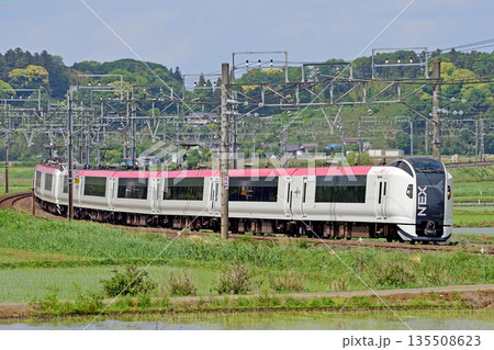 総武本線　佐倉－物井　JR東日本　E259系　Ne021編成（鎌倉）　成田エクスプレス　NEX 135508623