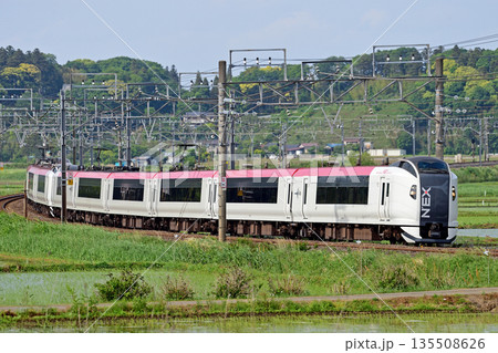総武本線　佐倉－物井　JR東日本　E259系　Ne005編成（鎌倉）　成田エクスプレス　NEX 135508626