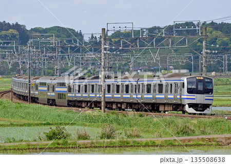 総武本線 佐倉-物井 JR東日本 E217系 Y-133編成(鎌倉) 総武本線 佐倉-物井 JR東日本 E217系 Y-133編成(鎌倉) 135508638