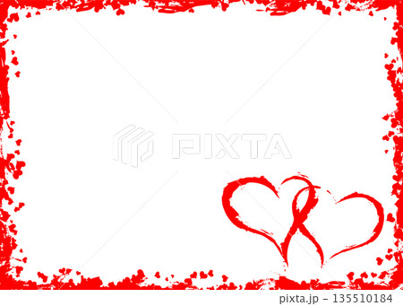 Valentines grunge frame with hearts, vector Valentines grunge frame with hearts, vector 135510184