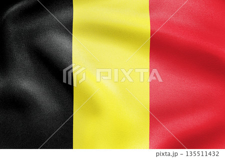 National flag of Belgium featuring black yellow and red vertical tricolor design. National flag of Belgium featuring black yellow and red vertical tricolor design. 135511432