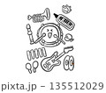 保育などで使えるいろいろな楽器のぬりえ 135512029