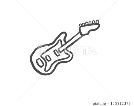 好きな色をぬれるエレキギター 135512375