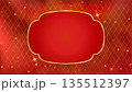 Red Gold Christmas card bg. Vintage luxury frame with border. 135512397