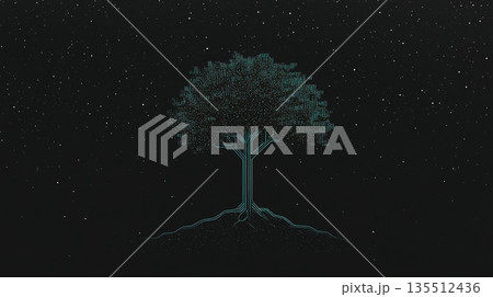 AIが支配する未来社会と無機質な都市風景 135512436