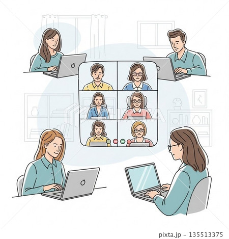 会議をしている会社員 会議をしている会社員 135513375