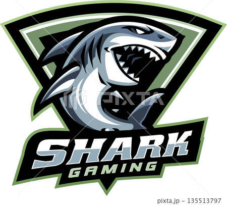 Shark gaming esport mascot logo design 135513797
