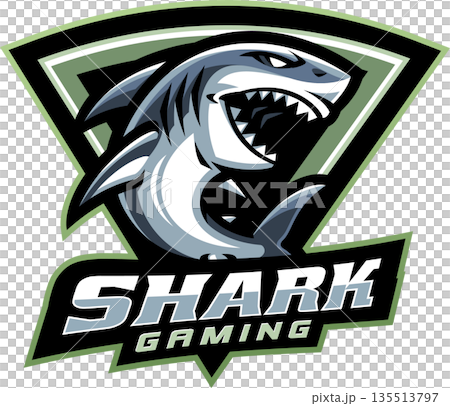 Shark gaming esport mascot logo design 135513797