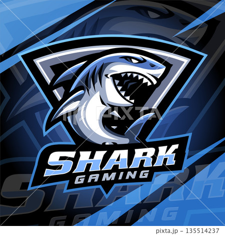 Shark gaming esport mascot logo design 135514237