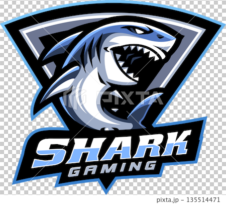 Shark gaming esport mascot logo design 135514471