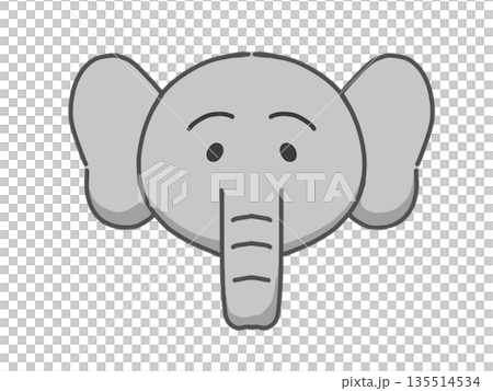 Elephant's front face Elephant's front face 135514534