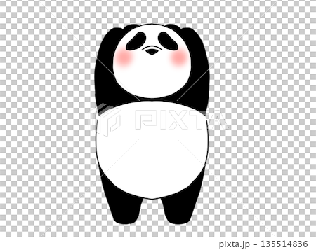 伸展的熊貓插圖 135514836