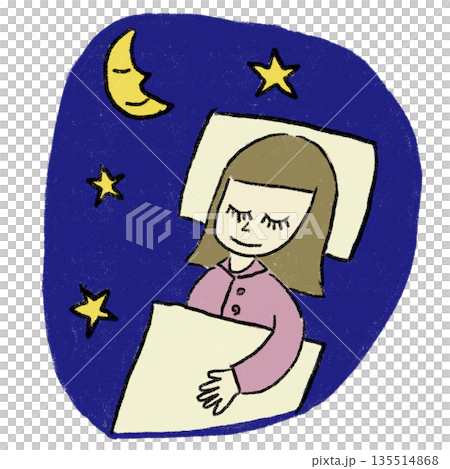 圖:一個女孩早早入睡後睡得很香。 圖:一個女孩早早入睡後睡得很香。 135514868