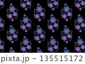 シームレスな半透明の花柄総柄パターン 135515172