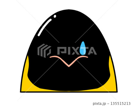 泣いている皇帝ペンギンの顔イラスト 135515213