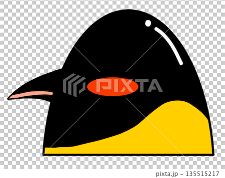 Profile illustration of a shy emperor penguin 135515217