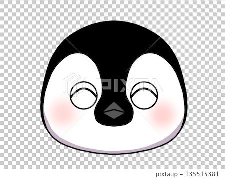 微笑帝企鵝寶寶臉部插圖 微笑帝企鵝寶寶臉部插圖 135515381
