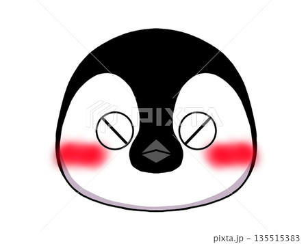 怒っている皇帝ペンギンの赤ちゃんの顔イラスト 135515383