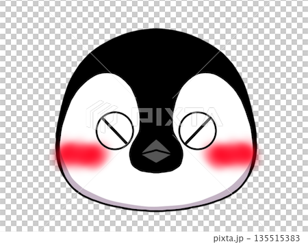 怒っている皇帝ペンギンの赤ちゃんの顔イラスト 135515383