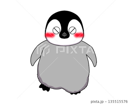 怒る皇帝ペンギンの赤ちゃんのイラスト 135515576