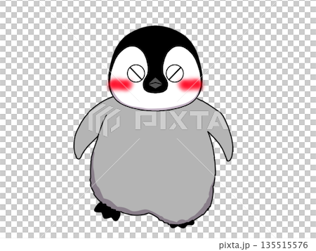 怒る皇帝ペンギンの赤ちゃんのイラスト 135515576
