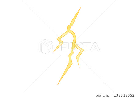 水彩風の稲妻モチーフのイラスト 135515652