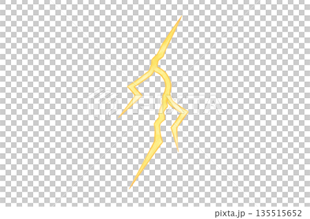 水彩風の稲妻モチーフのイラスト 135515652