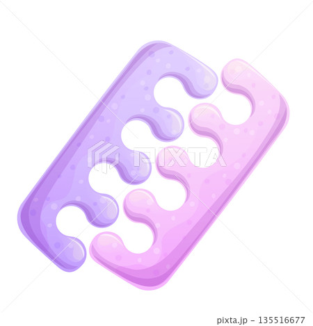 A pair of colorful finger and toe separator, pedicure. Icon on a white background. The concept of beauty and nail design. Isolated vector illustration banner, postcard, brochure, flyer A pair of colorful finger and toe separator, pedicure. Icon on a white background. The concept of beauty and nail design. Isolated vector illustration banner, postcard, brochure, flyer 135516677