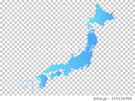 日本地圖,藍色漸層背景上有白色圓點 日本地圖,藍色漸層背景上有白色圓點 135516768