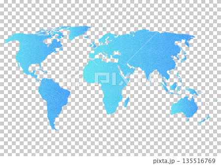 青グラデーションに白点描の世界地図 青グラデーションに白点描の世界地図 135516769