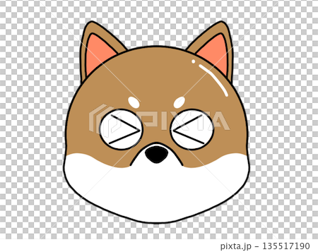 閉著眼睛的柴犬的臉 閉著眼睛的柴犬的臉 135517190