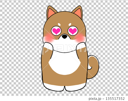 一幅柴犬戀愛中的插圖 一幅柴犬戀愛中的插圖 135517352