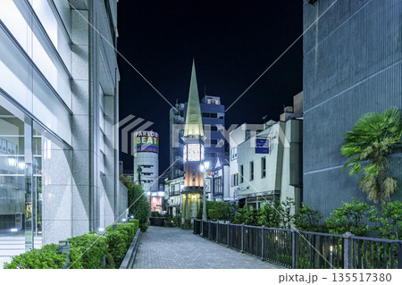 宇都宮　かまがわプロムナード　釜川の時計塔　栃木県宇都宮市 135517380