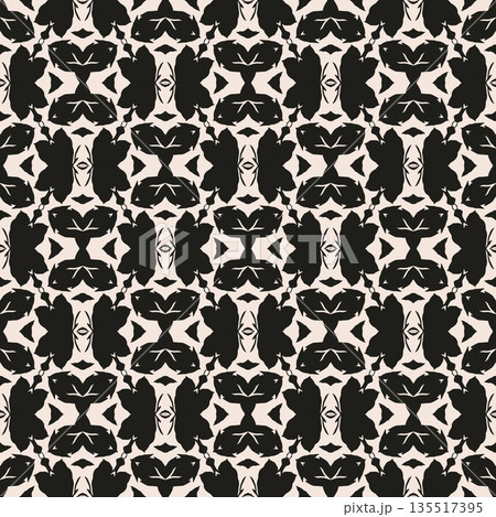 Beige Black Olive Color Abstract Geometric Seamless Pattern Background, Surface Pattern Illustration for Wallpaper and Fabric Design 135517395