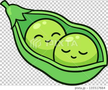 Two peas in a pod cute cartoon drawing 135517664