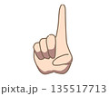 一の指の手イラスト 135517713