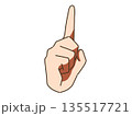 ワンポイントの手イラスト 135517721