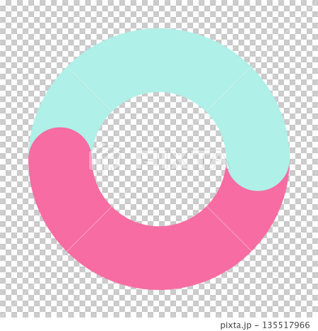 Two-division circular chart shape, two-step cycle diagram vector illustration image Two-division circular chart shape, two-step cycle diagram vector illustration image 135517966