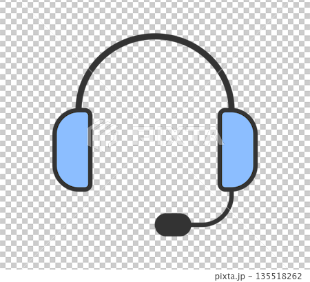 シンプルなヘッドセットのアイコンイラスト　ベクター 135518262